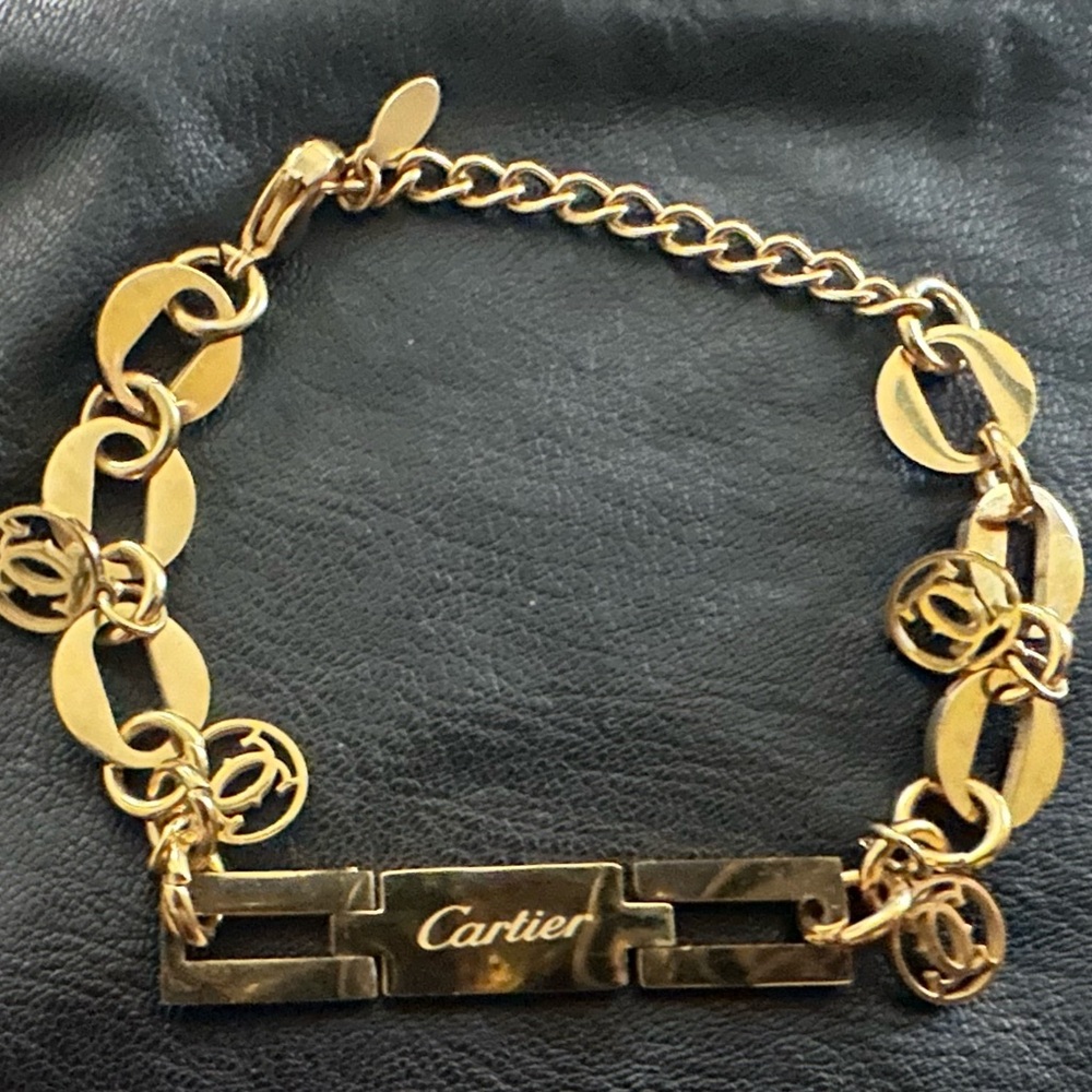 Fashion “Cartier” engraved Stainless Steel in Gold plated Chain Bracelet